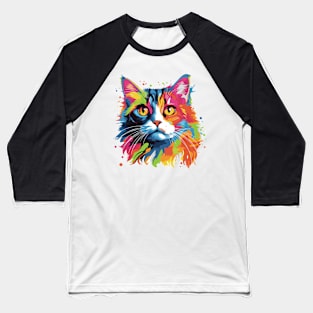 Cute cat pop art Baseball T-Shirt